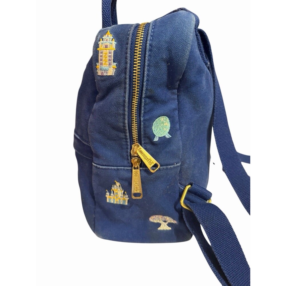 Disney Parks Loungefly WDW 50th Anniversary Blue Canvas Backpack - Picture 8 of 16